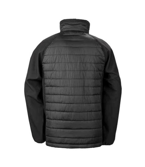 Black compass padded softshell jacket